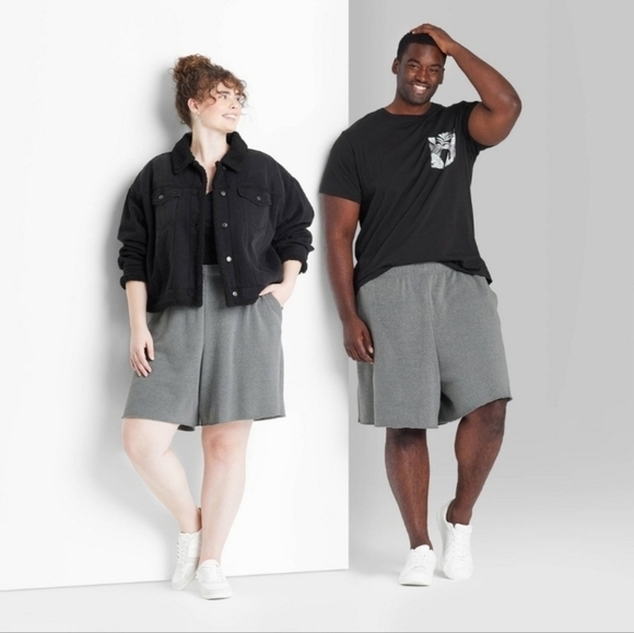 wild fable Pants - Plus Size High-Rise Fleece Bermuda Shorts - Wild Fable Unisex Size 2X